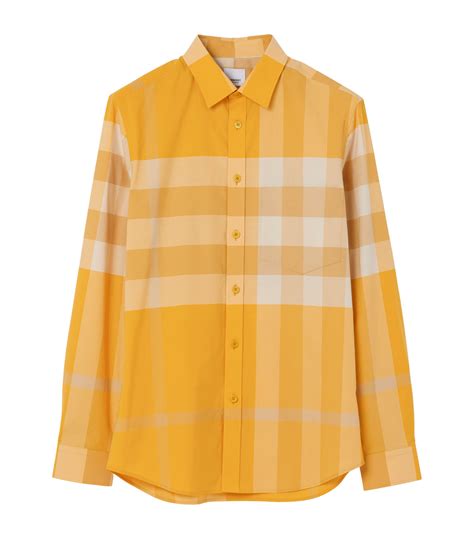 mens burberry check shirt cotton|Burberry cotton poplin shirt.